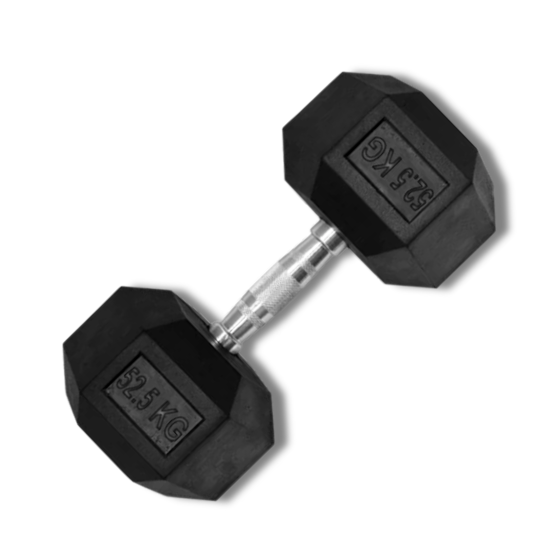 Muscle Motion Rubber Hex Dumbbell – 52.5kg to 67.5kg (Single)