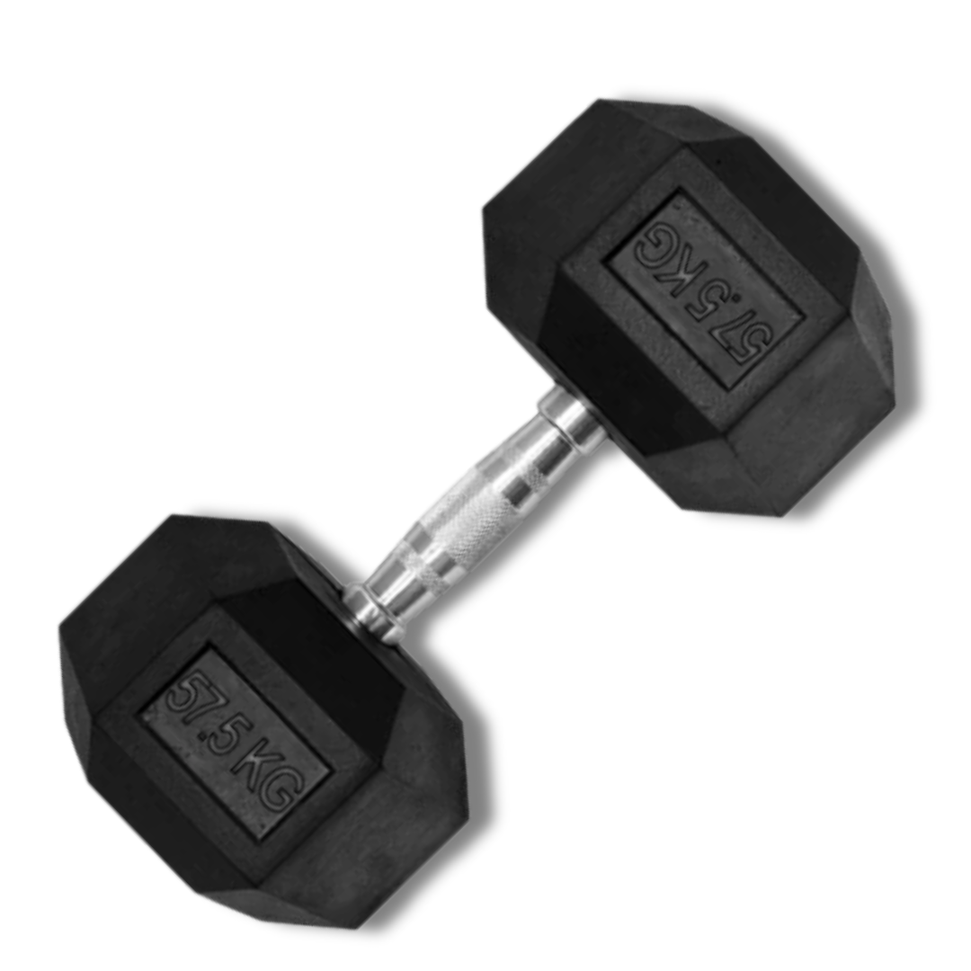 Muscle Motion Rubber Hex Dumbbell – 52.5kg to 67.5kg (Single)