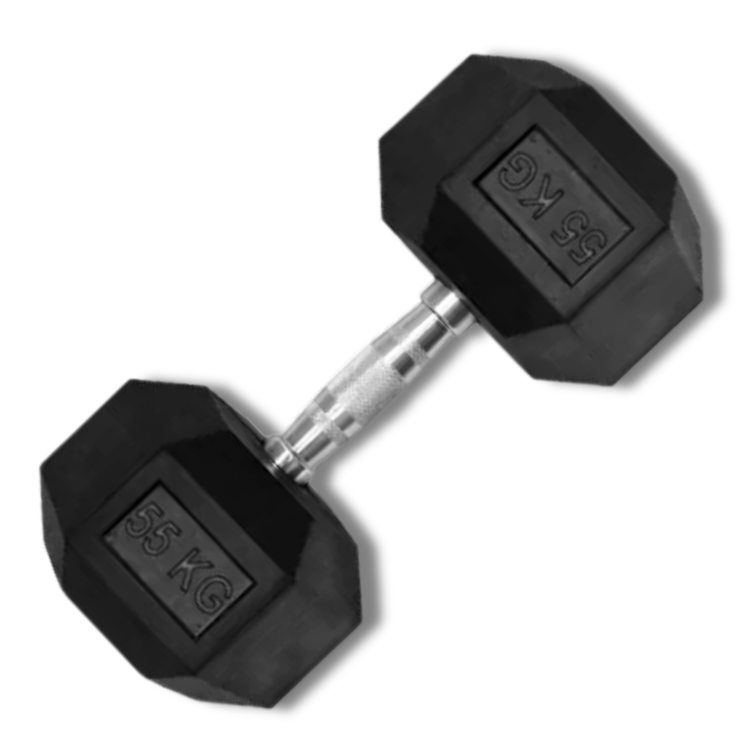 Muscle Motion Rubber Hex Dumbbell – 52.5kg to 67.5kg (Single)