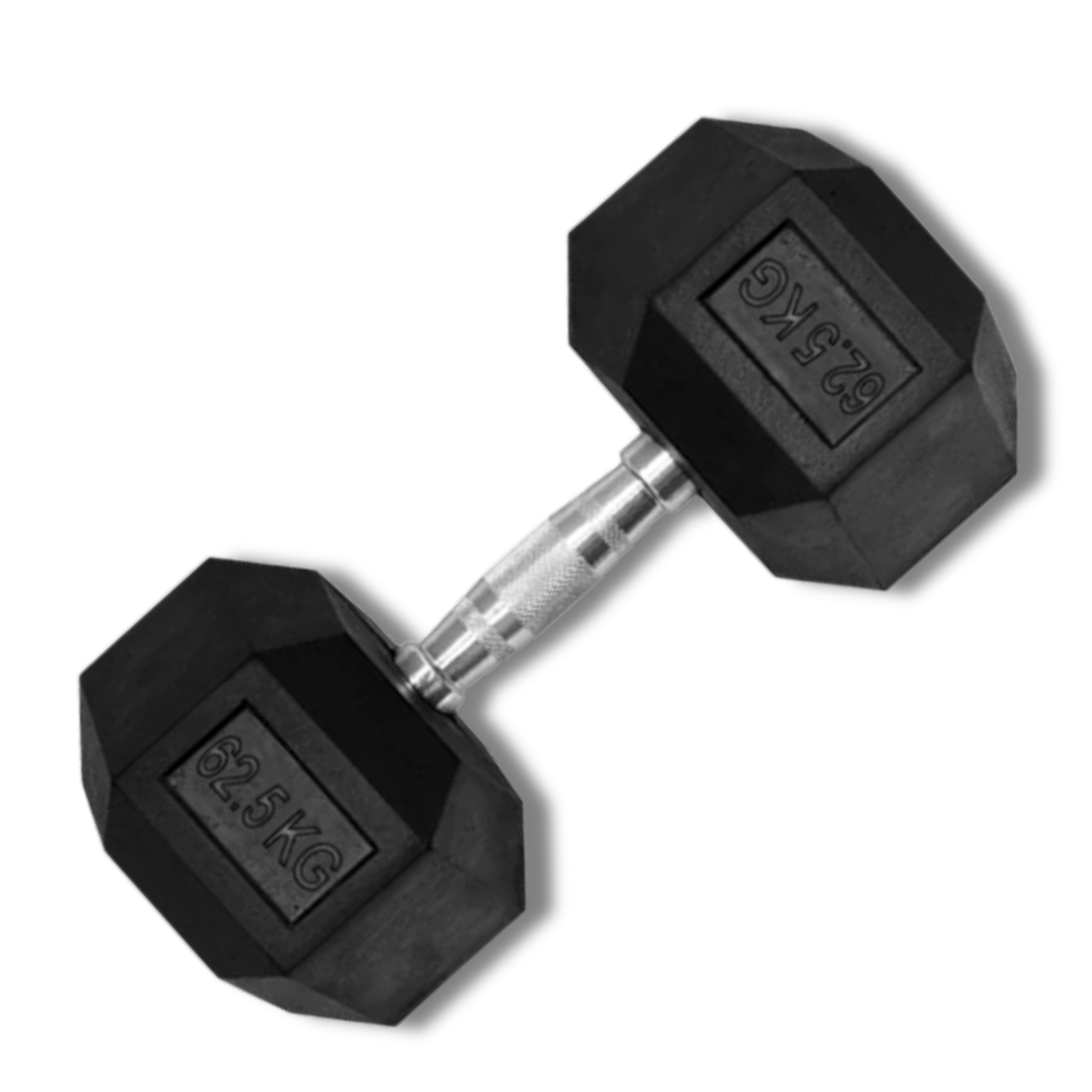 Muscle Motion Rubber Hex Dumbbell – 52.5kg to 67.5kg (Single)