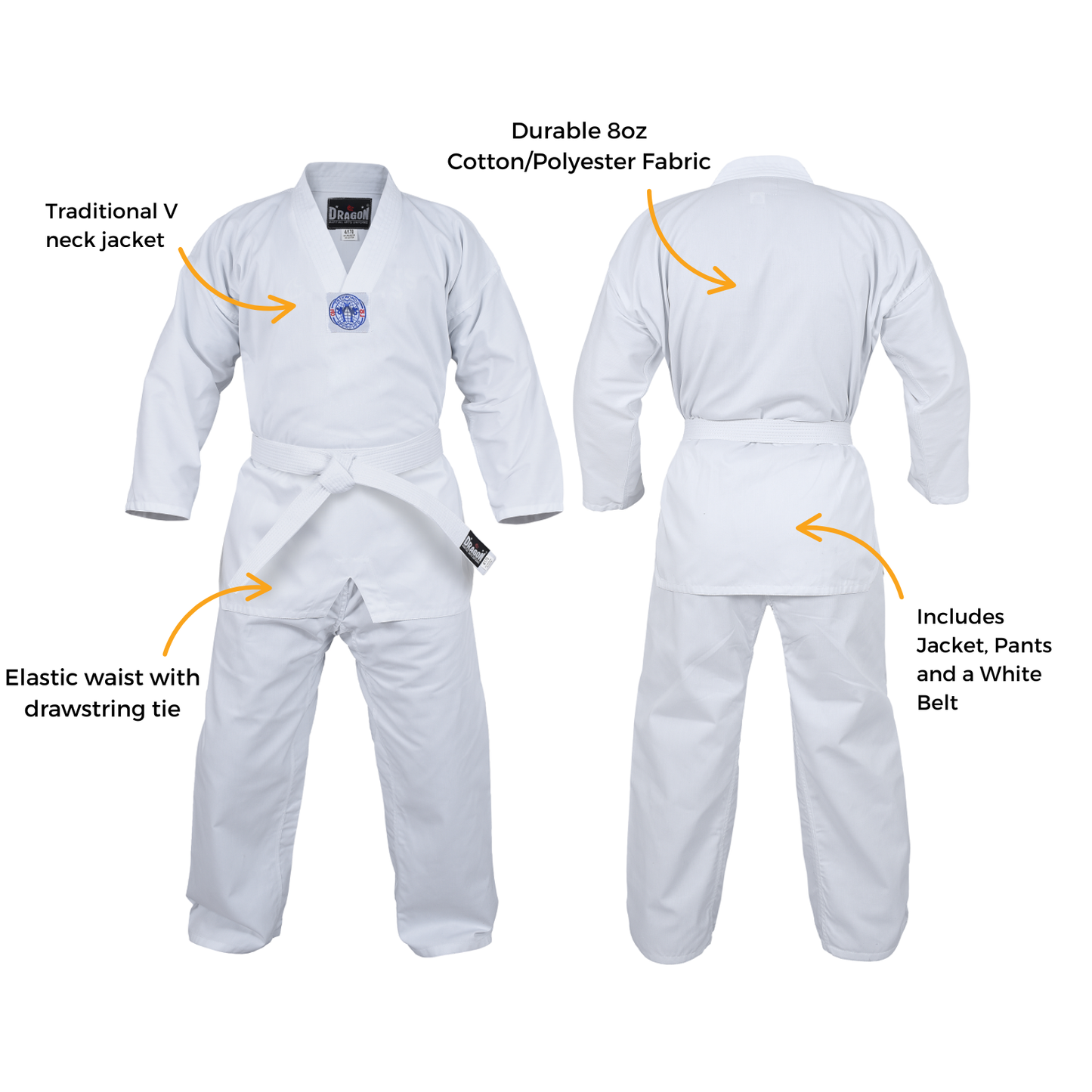 Dragon Deluxe Taekwondo Uniform - 8oz