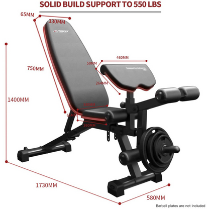 HARISON HR-609 Adjustable Bench with Leg and Arm Curl Attachments