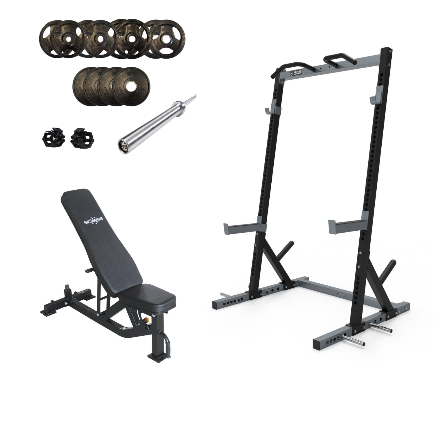 bench press half rack weight lifting