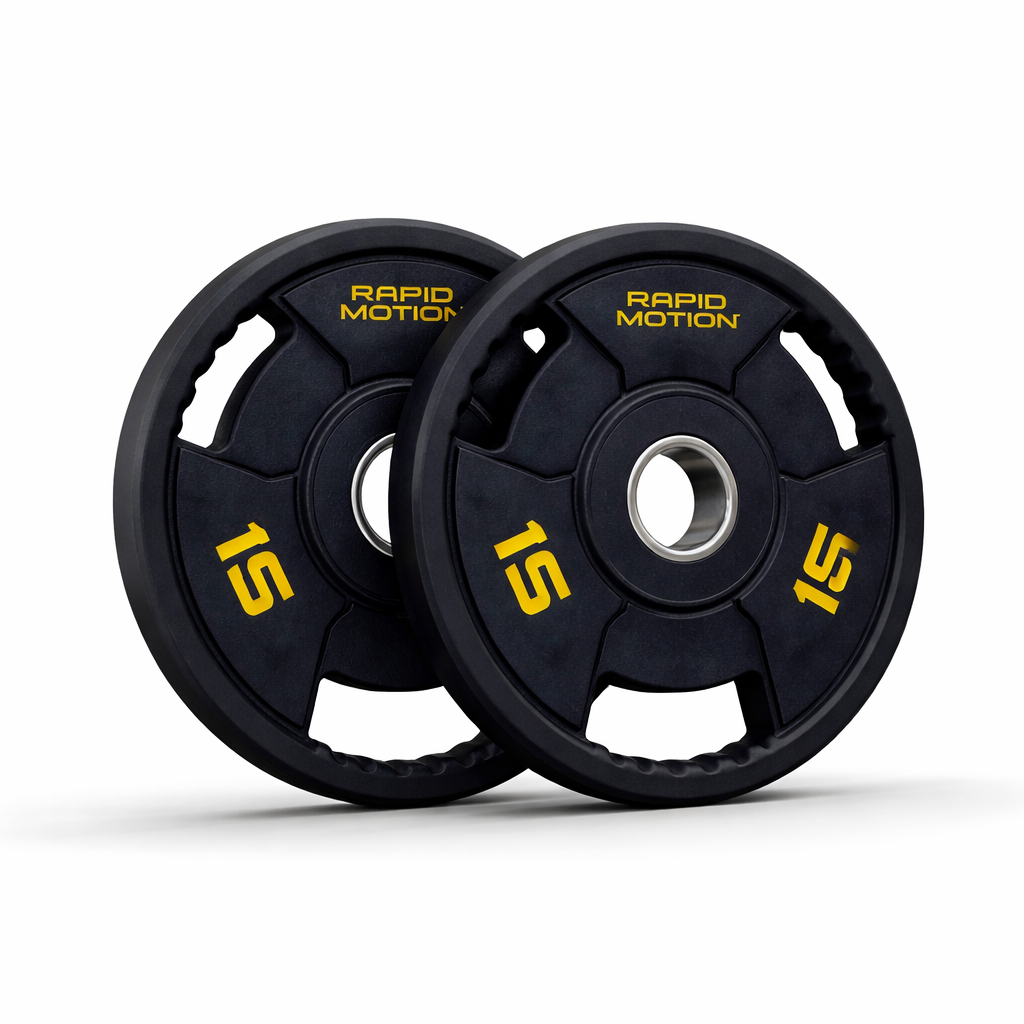 Rapid Motion Urethane Tri-Grip Olympic Weight Plates