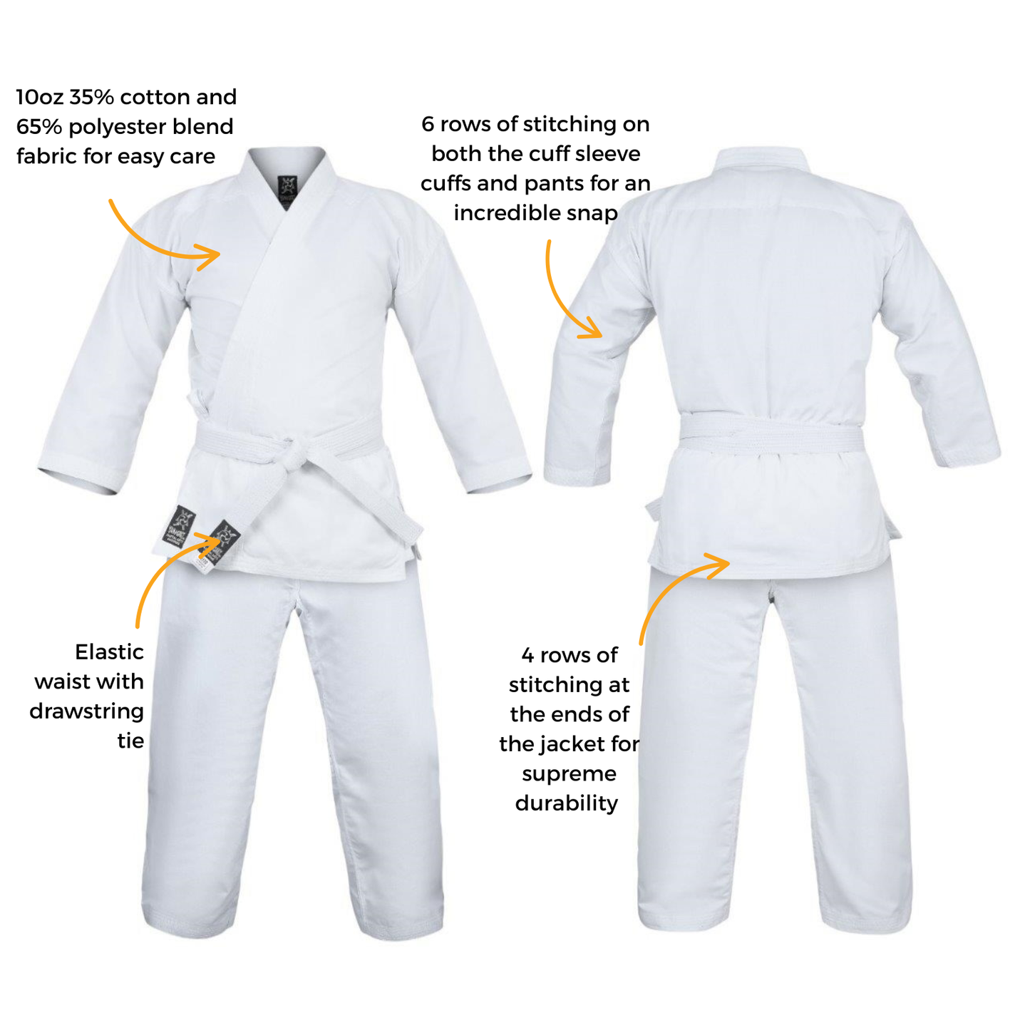 Yamaskai Pro V2 White Karate Uniform (10oz)