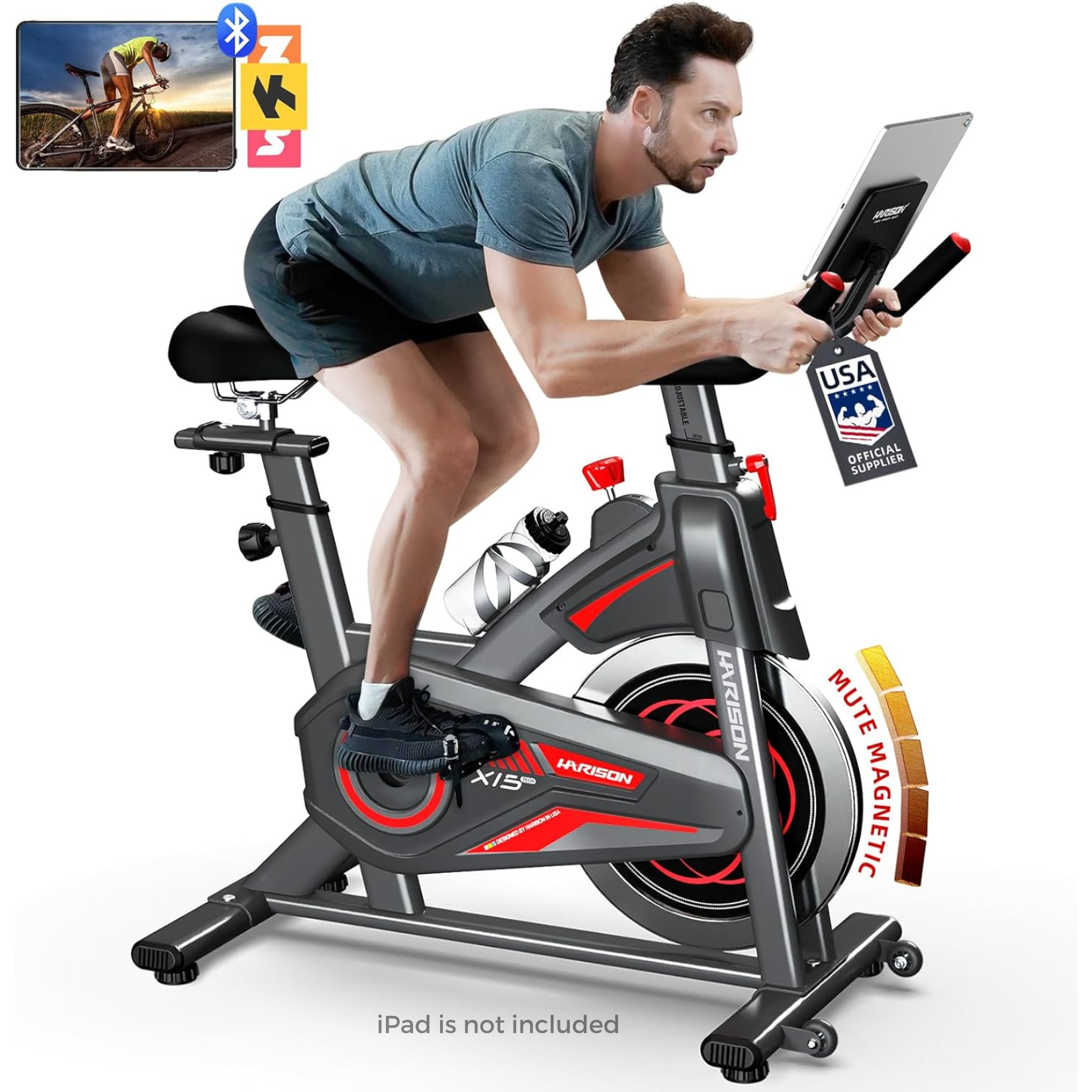 Harison X15 Intelligent Magnetic Spinning Bike Built In iPad Stand On at GD