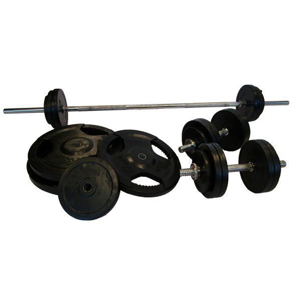 140kg Rubber Standard Barbell Dumbbell Set at GD - Main Image