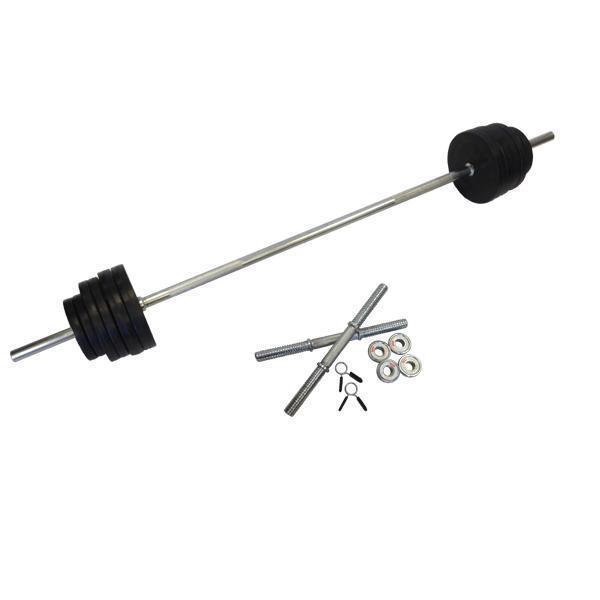 48kg Rubber Standard Barbell Dumbbell Set at GD