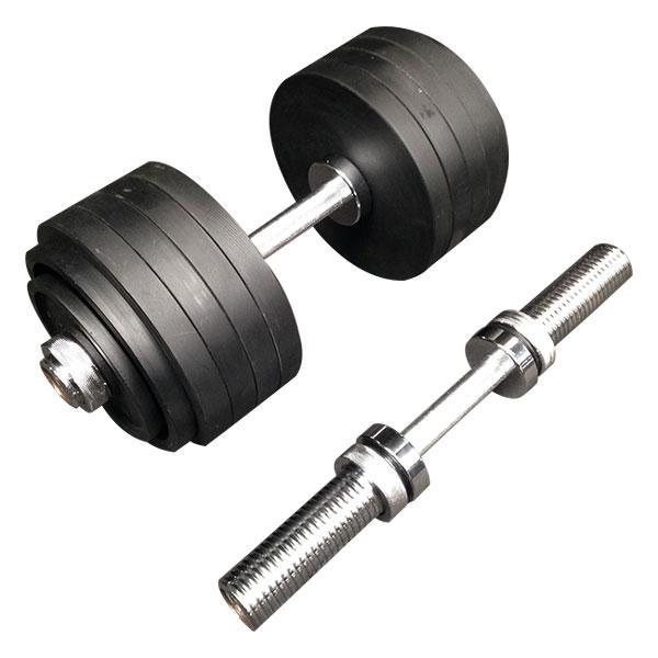 92kg Cast Iron Adjustable Spin Lock Olympic Dumbbell Set at GD