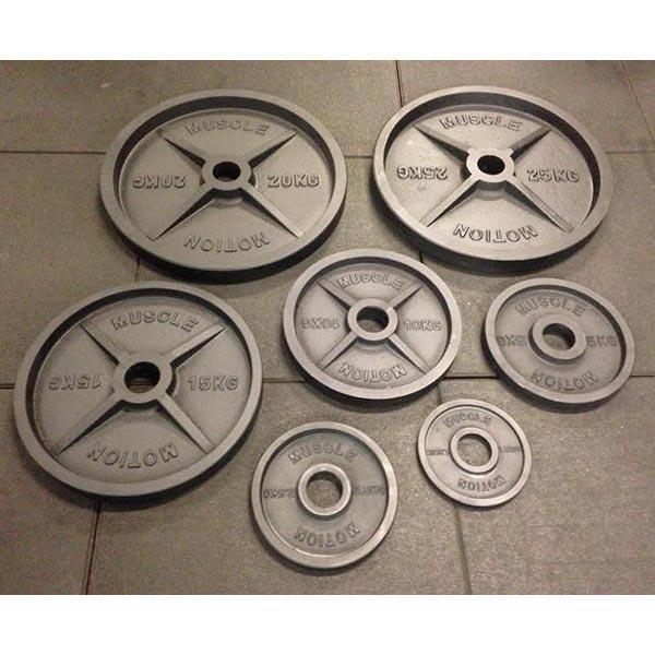 Pair of 10kg Cast Iron Machined Olympic Plates (SALE)