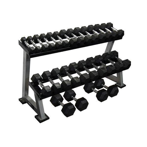 Rubber Hex Dumbbell Sets-Gym Direct