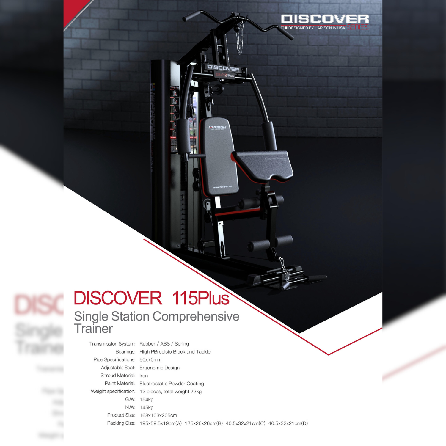 HARISON DISCOVER 115PLUS Multifunction Fitness Station Workout Equipment-Gym Direct