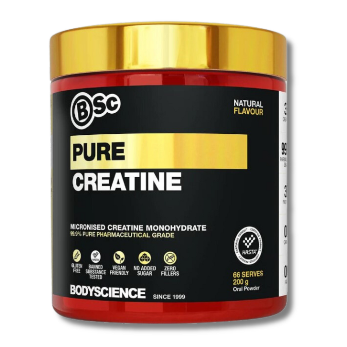 Body Science Pure Creatine Monohydrate 200g-Gym Direct