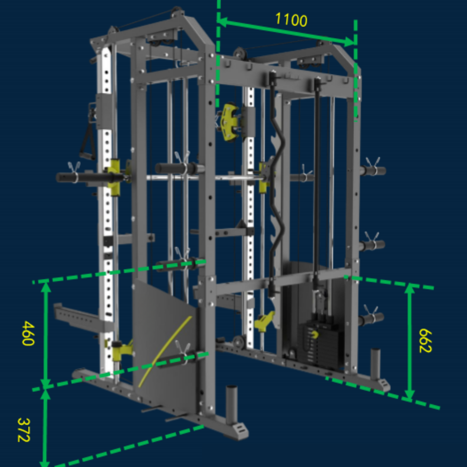 Rapid Motion FT1008 Commercial Smith Machine Power Rack and Functional Trainer 3 in 1-Gym Direct