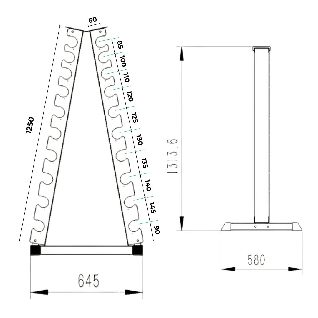 Muscle Motion A Frame Dumbbell Rack