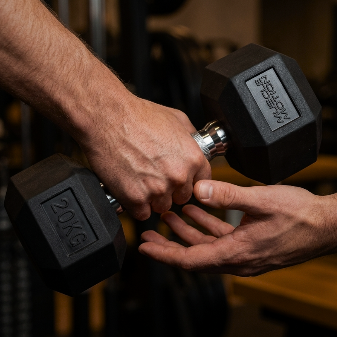 Muscle Motion Rubber Hex Dumbbells 1kg To 50kg (Pair)