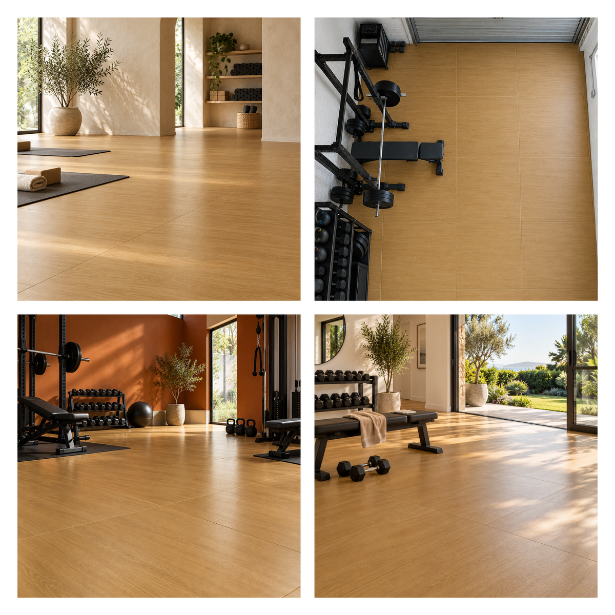 Muscle Motion Gym Floor Tiles - Wood - Gapless