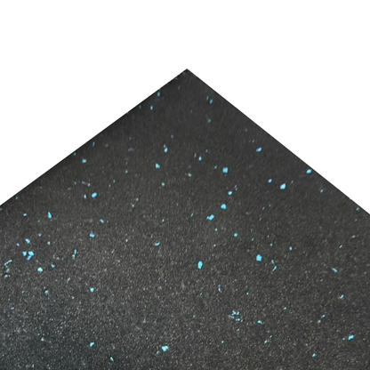 Commercial Premium Rubber Gym Flooring -  Black/Blue Flecks 1m x 1m x 15mm