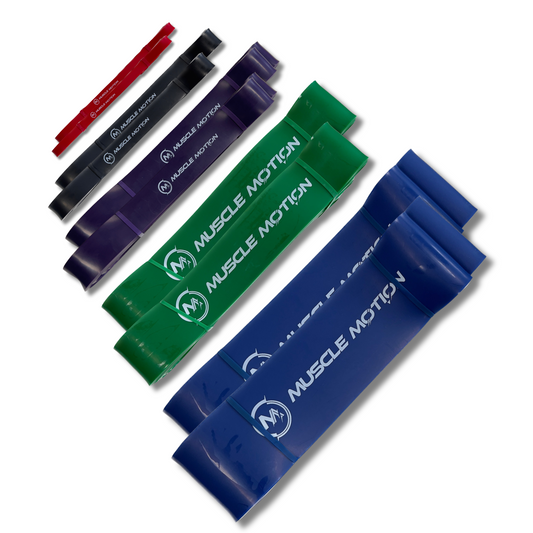Muscle Motion Power Bands - 2 x Red, Black, Purple, Green & Blue Bands (Package Price)