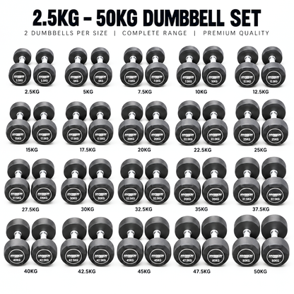 2.5kg to 50kg TPU Round Head Dumbbell Set Harison