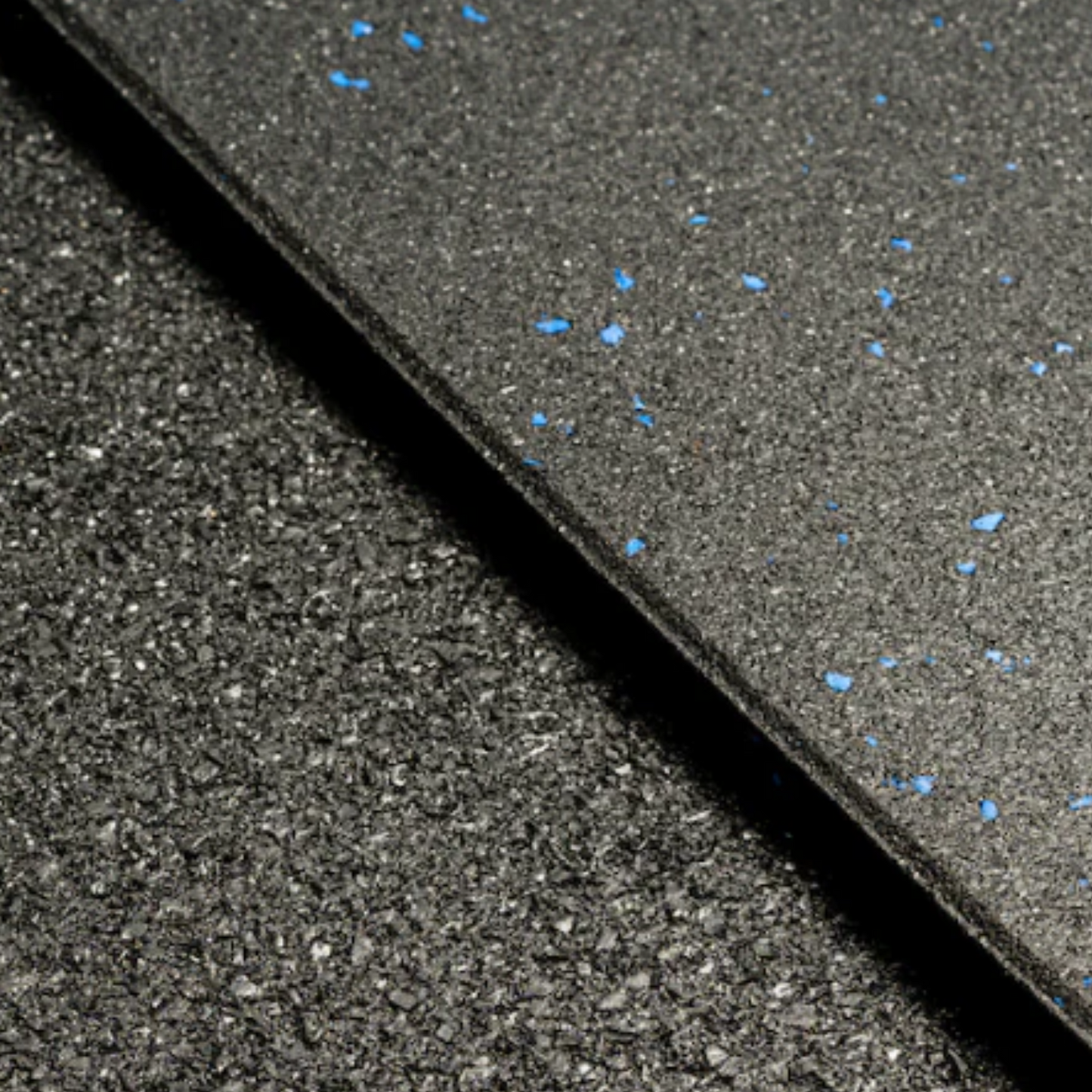 Commercial Rubber Gym Flooring - Black with Blue Fleck (1000mm x 1000mm x 15mm)