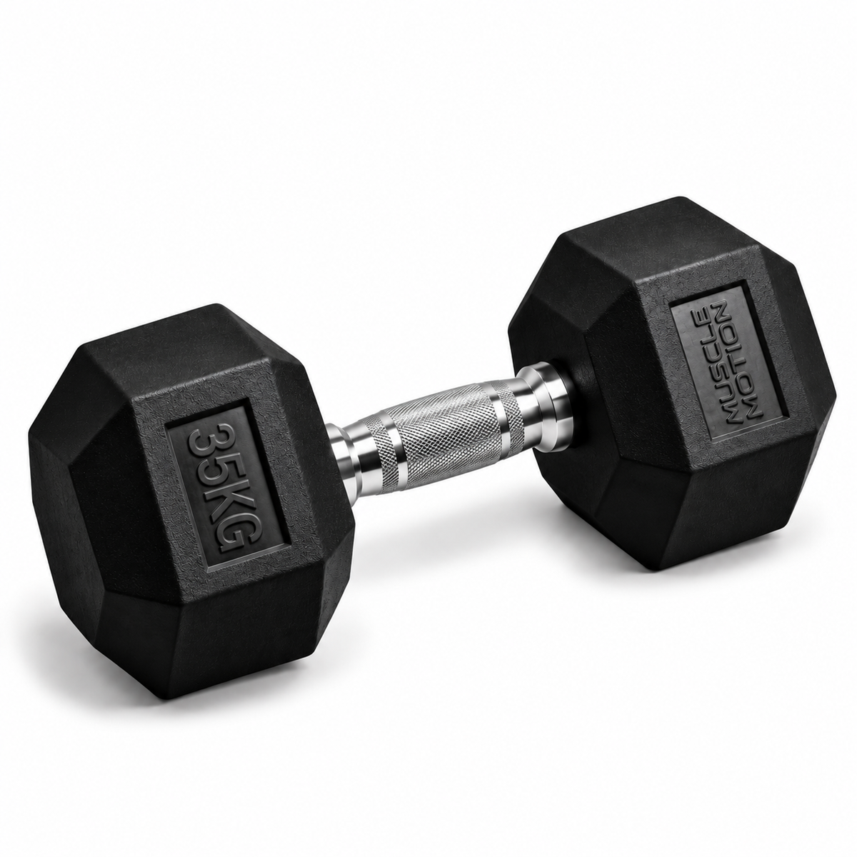 35kg Muscle Motion Rubber Hex Dumbbells (Sold Individually)