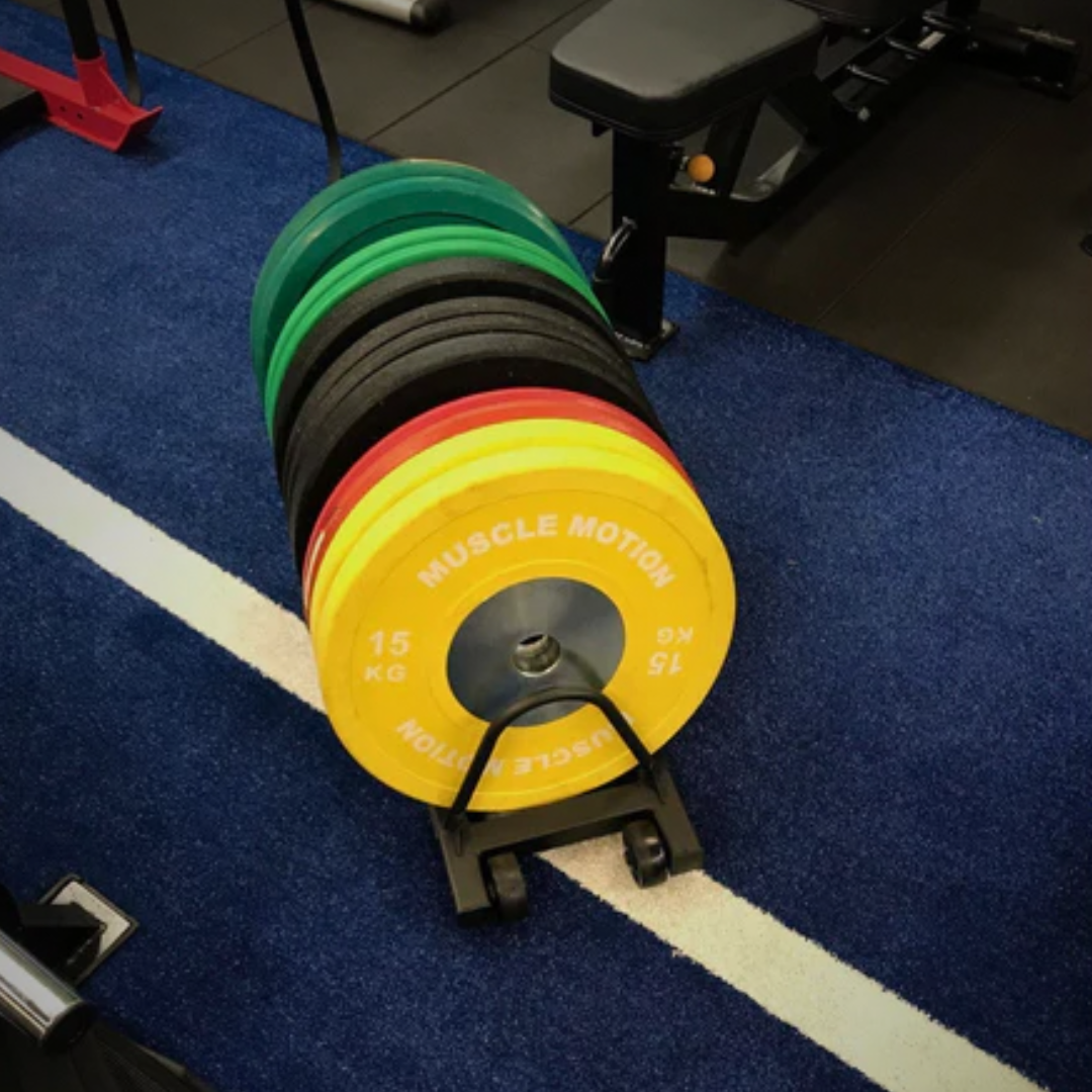 Muscle Motion Plate Storage Rack With Wheels