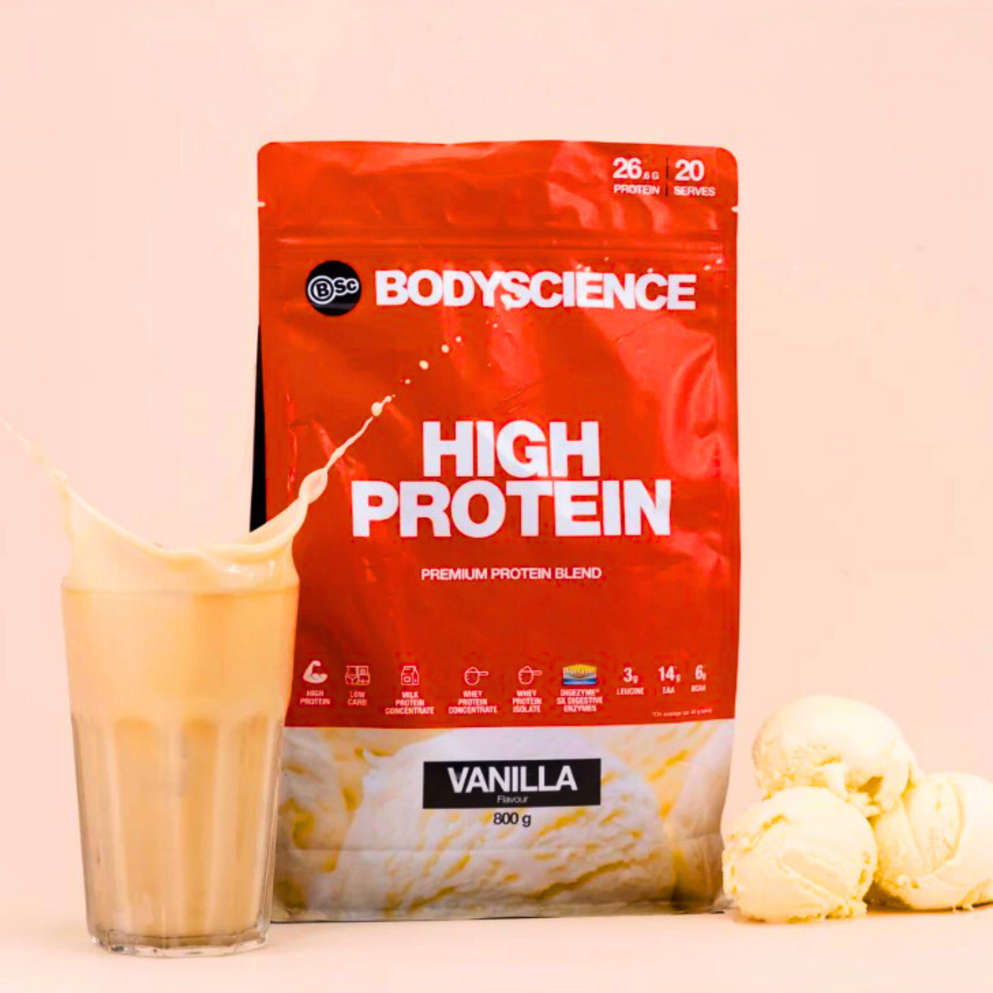 Body Science High Protein Powder 800g-Gym Direct