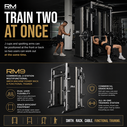 RMC GRAVIX Commercial RM9  Power Rack + Smith Machine + Functional Trainer