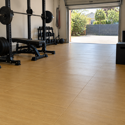 Muscle Motion Gym Floor Tiles - Wood - Gapless