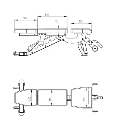 Muscle Motion 3-Section Adjustable Bench - Flat, incline and half bench