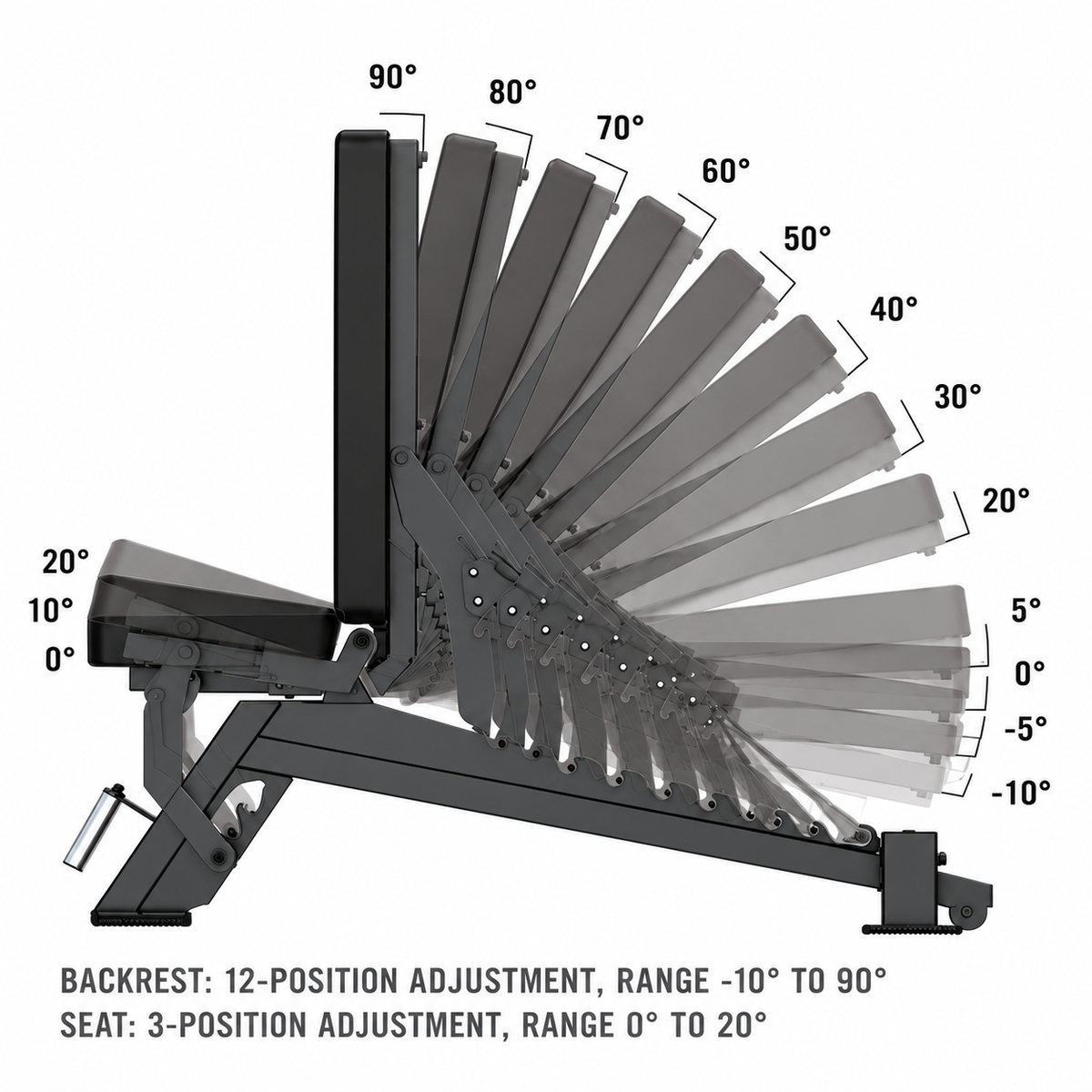 Rapid Motion AB1019 Commercial Adjustable Bench
