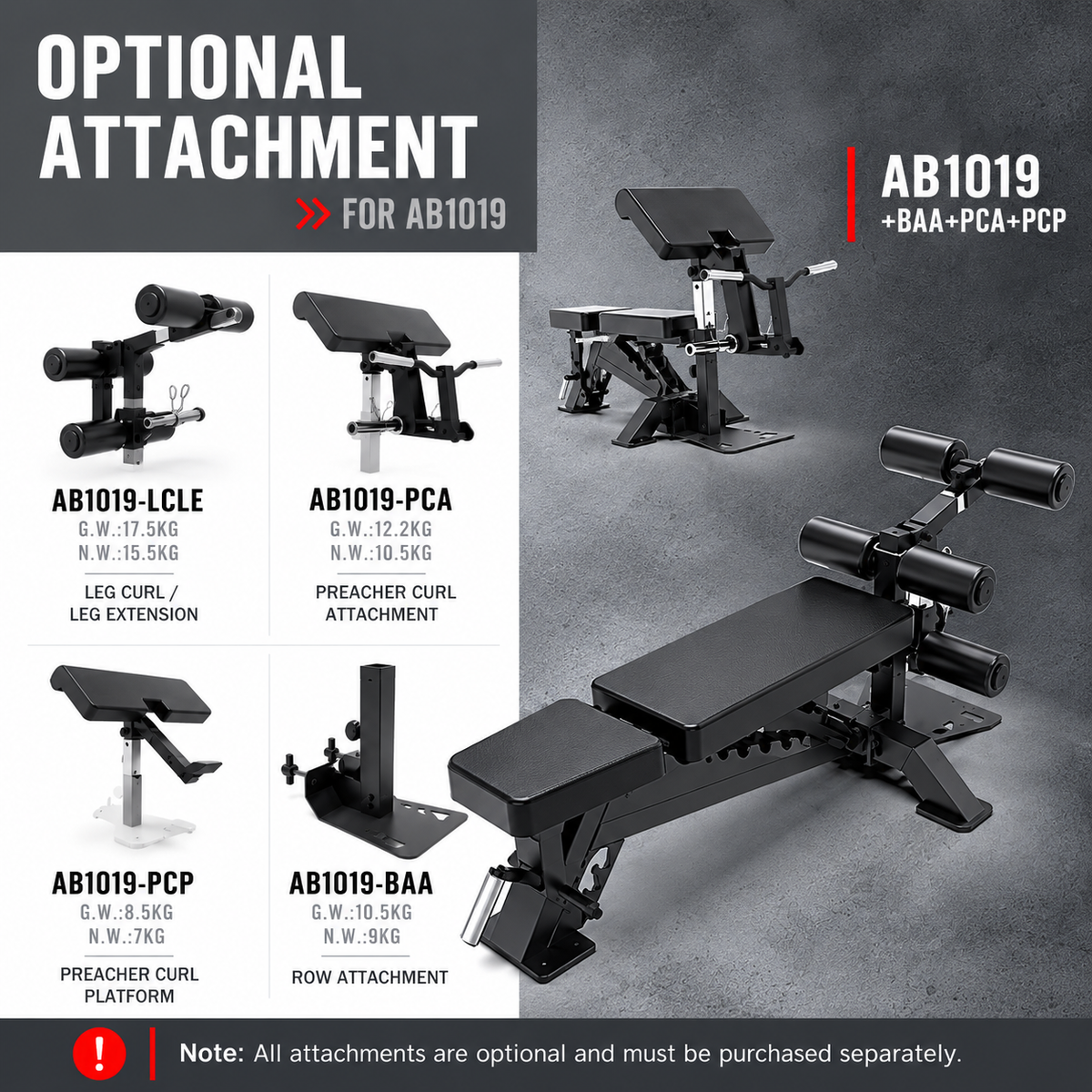 Rapid Motion AB1019 Commercial Adjustable Bench