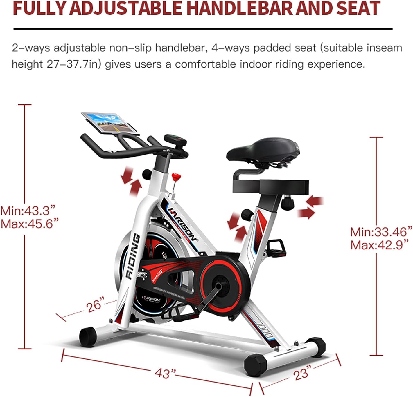 HARISON Exercise Bike Spin Bike B1850eco-Gym Direct