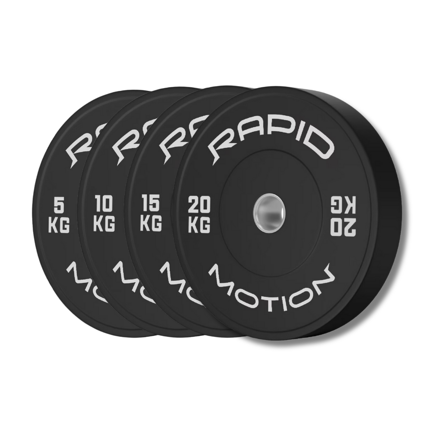 Rapid Motion Olympic Black Bumper Plates Package