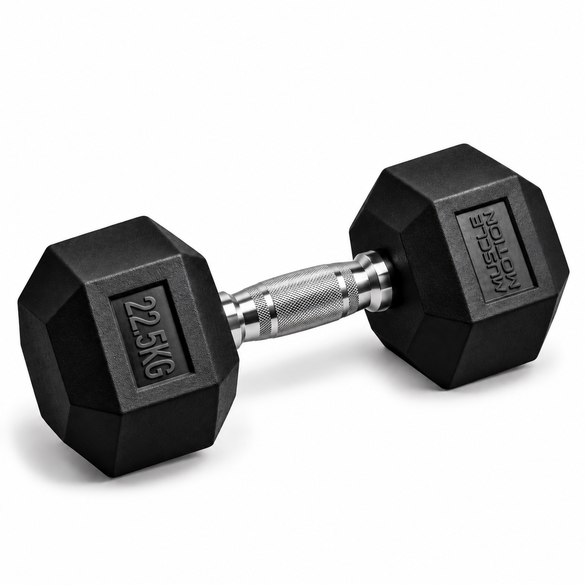 22.5kg Muscle Motion Rubber Hex Dumbbells (Sold Individually)