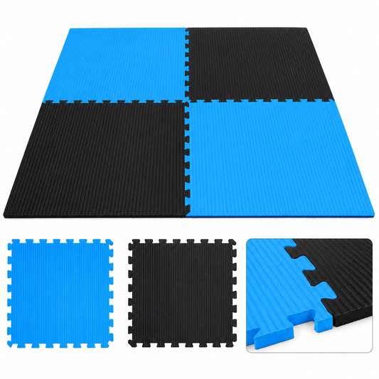 Morgan Tamami Jigsaw Interlocking Floor Mats 2cm Black/Blue