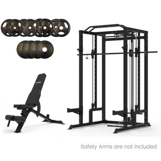 Muscle Motion Valor Power Rack with High Low Pulley and Smith Machine Package