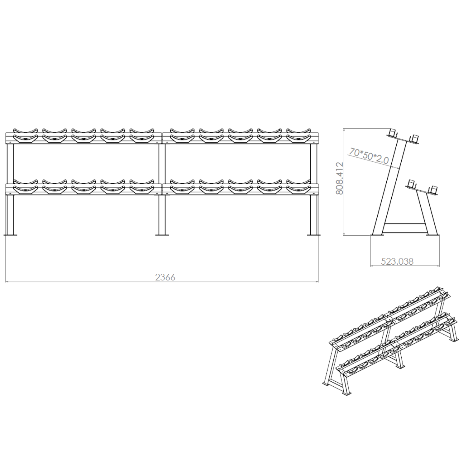 -Dumbbell Racks-Gym Direct