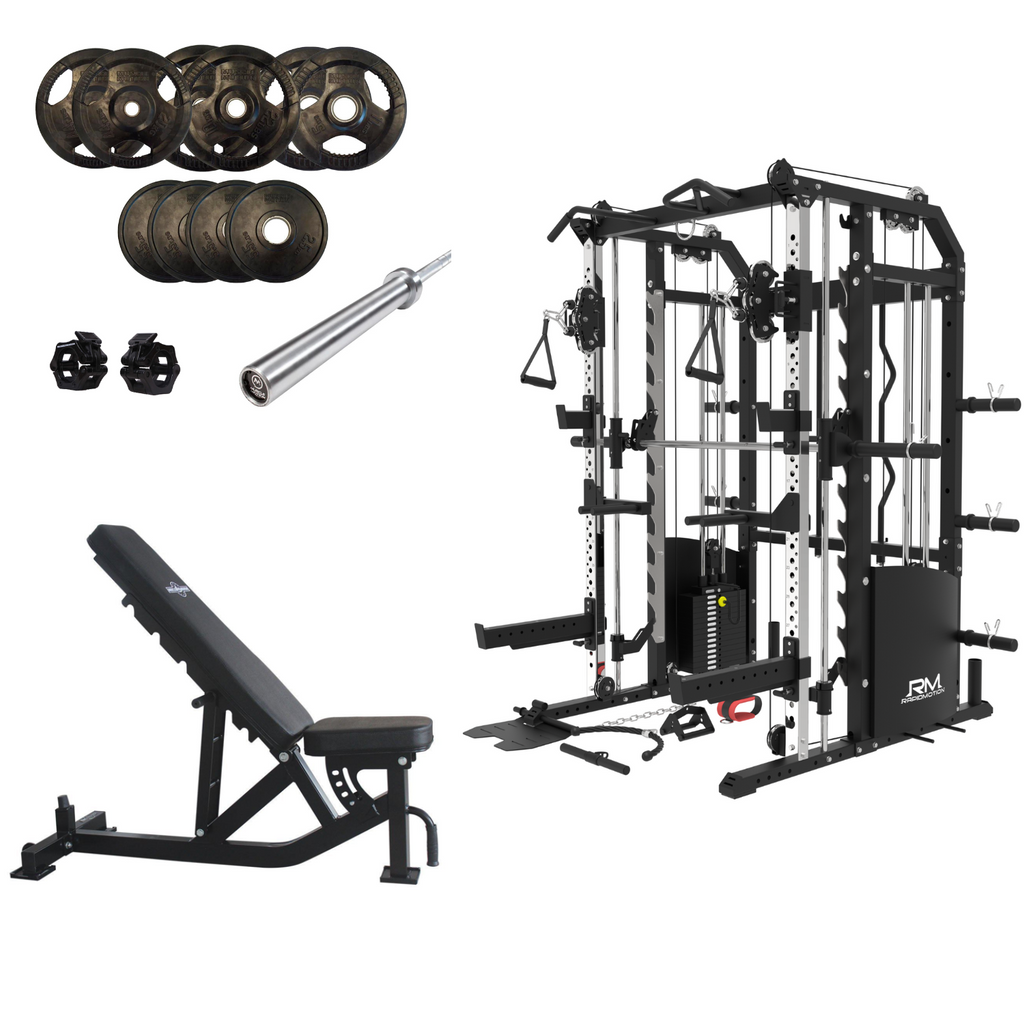 Rapid Motion FT1008 Commercial Smith Machine Power Rack and