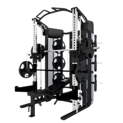 Rapid Motion FT1010 Commercial Smith Machine Power Rack and Functional Trainer 3 in 1 Package