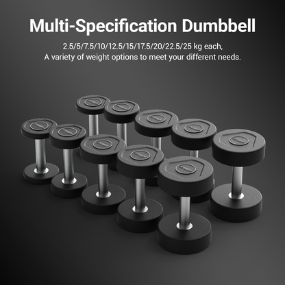 2.5kg to 50kg TPU Round Head Dumbbell Set Harison