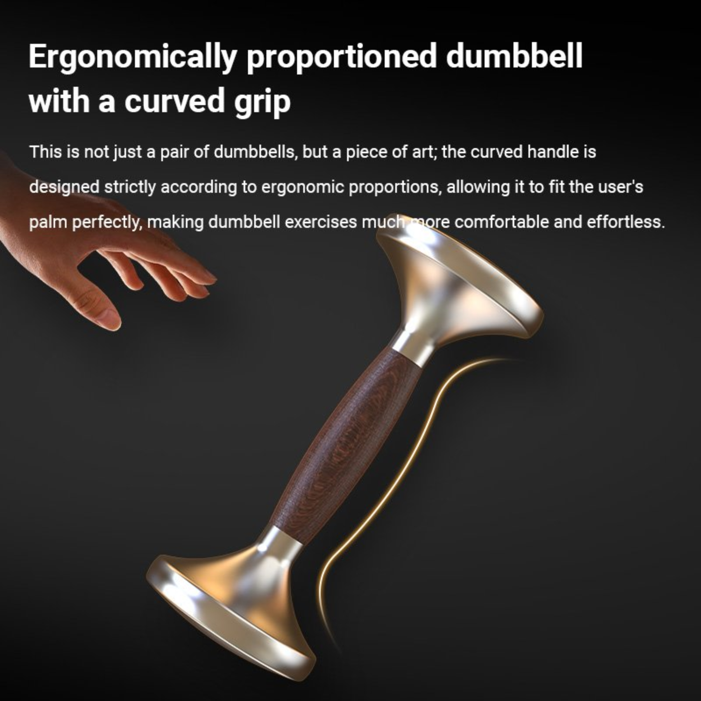 Harison HR-103A/103B Walnut and Stainless Steel Dumbbell Set