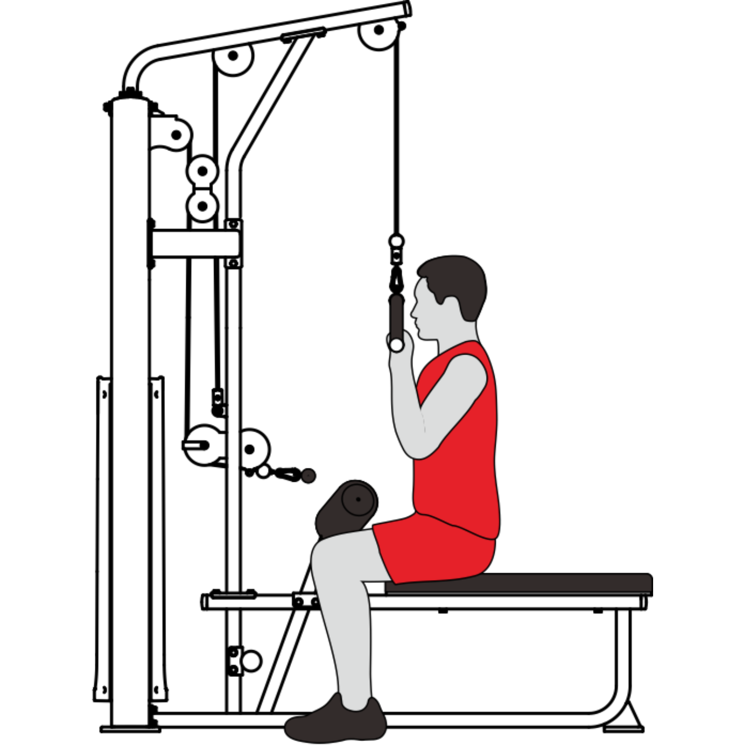 -Commercial Lat Pulldown/Seated Row-Gym Direct