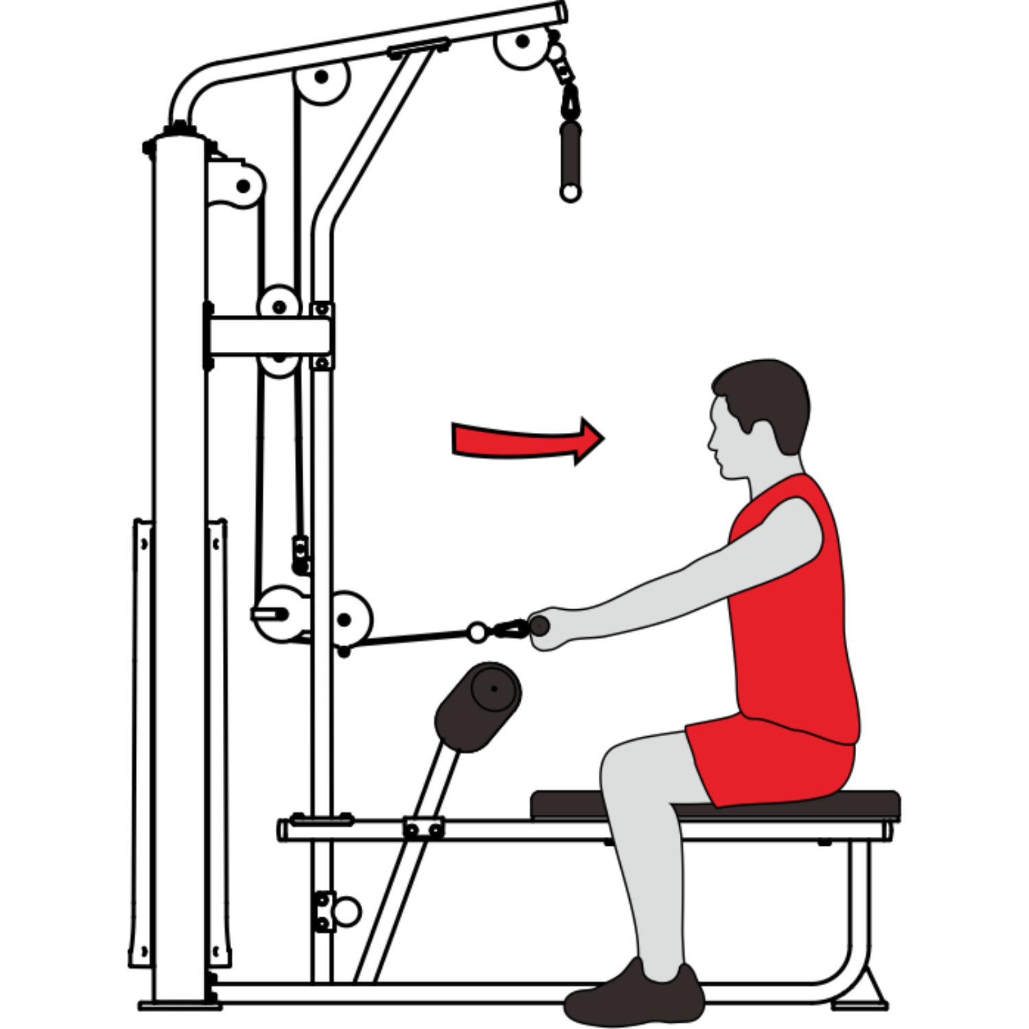 -Commercial Lat Pulldown/Seated Row-Gym Direct
