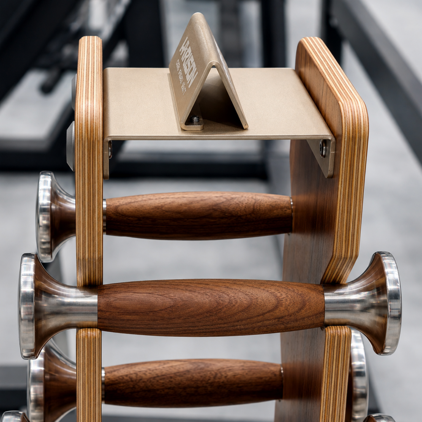 Harison HR-103A/103B Walnut and Stainless Steel Dumbbell Set
