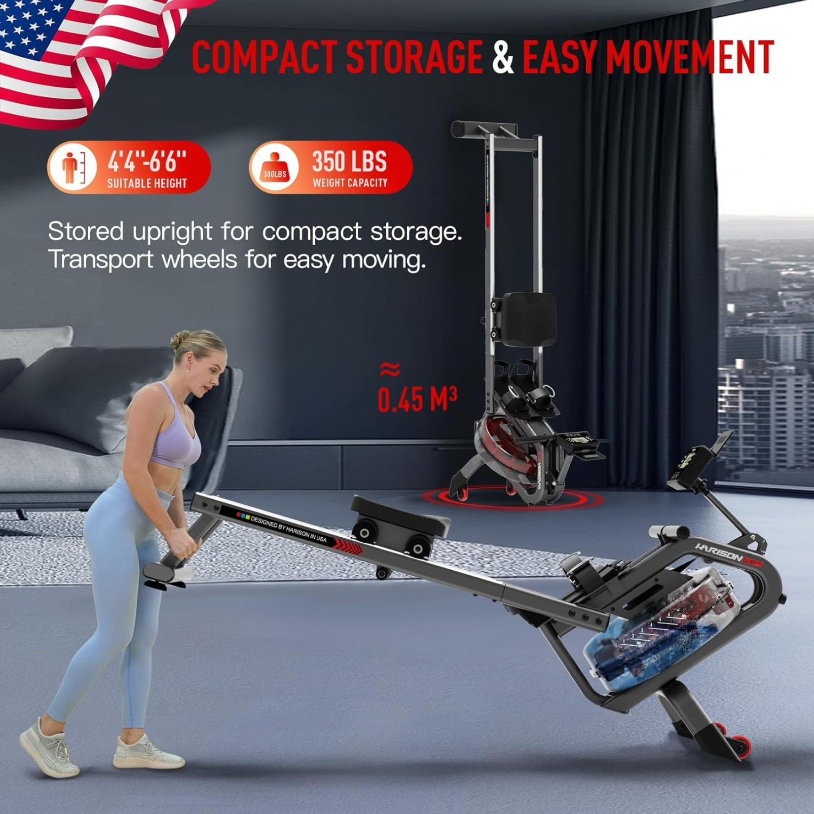 HARISON HR-W8Eco Water Rowing Machine – Gym Direct