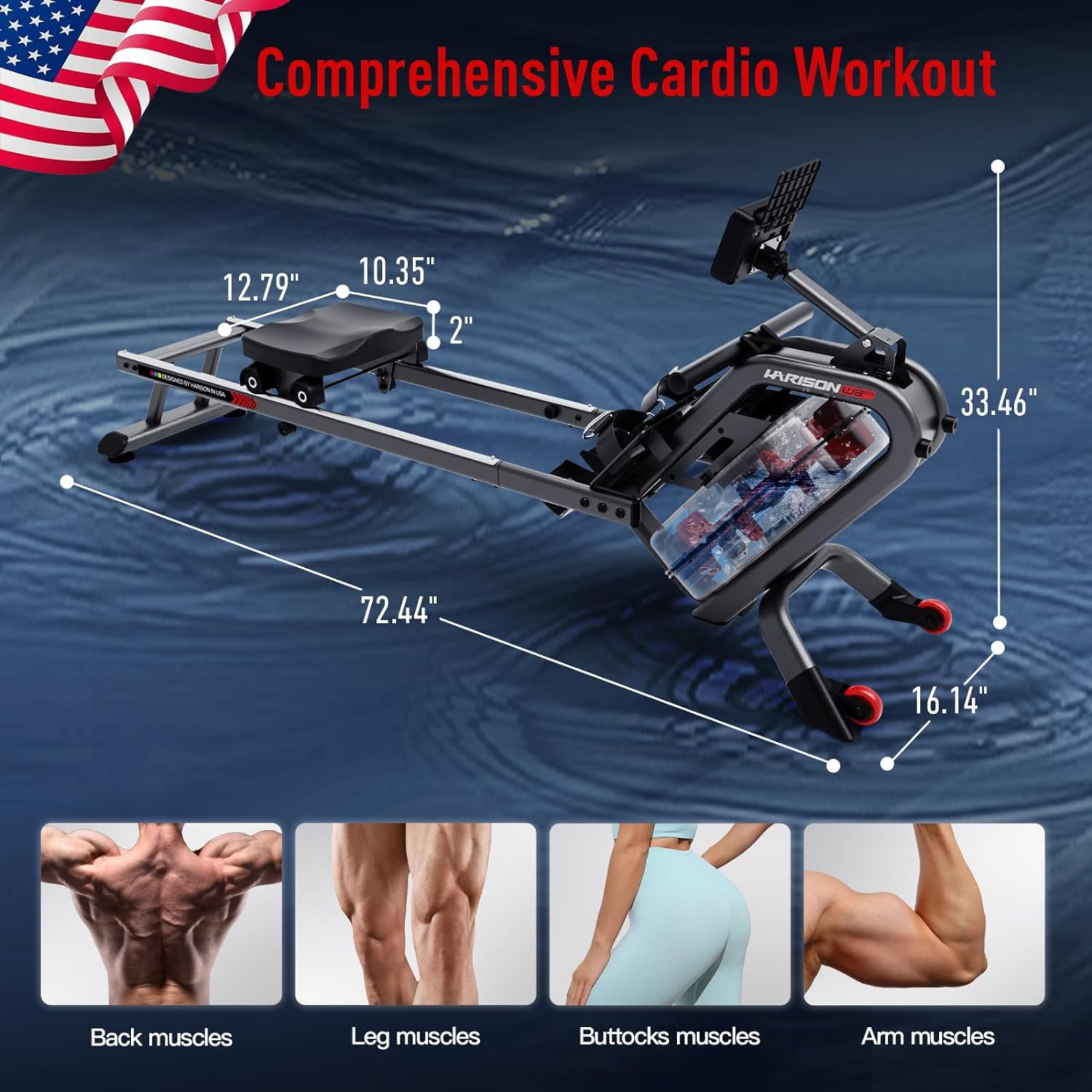 HARISON HR-W8Eco Water Rowing Machine – Gym Direct