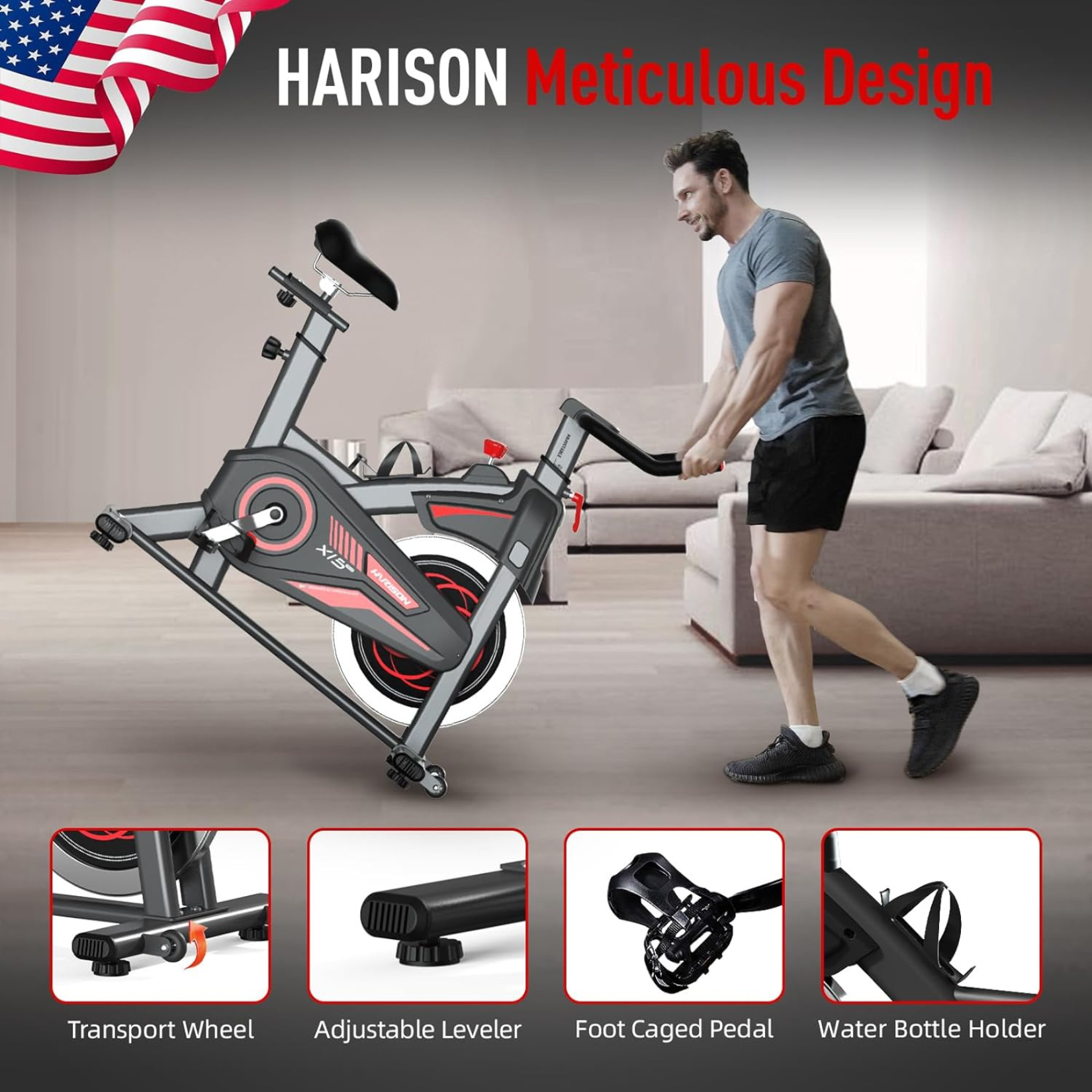 Harison X15 Intelligent Magnetic Spinning Bike Built In iPad Stand On at GD