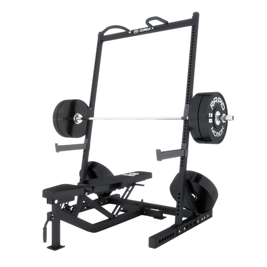 Muscle Motion Package Deal 23 - Half Rack, Adjustable Bench, Barbell and 100KG Bumper Plate Set